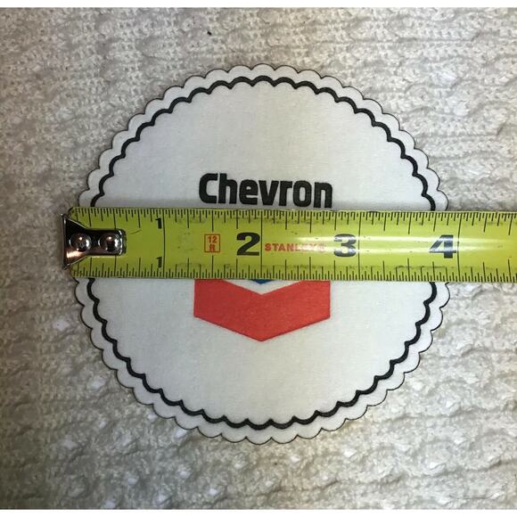 Rare Vintage Lot of 6 Chevron Standard Oil 4" Felt Coaster Gas Advertising 331 - Picture 3 of 3